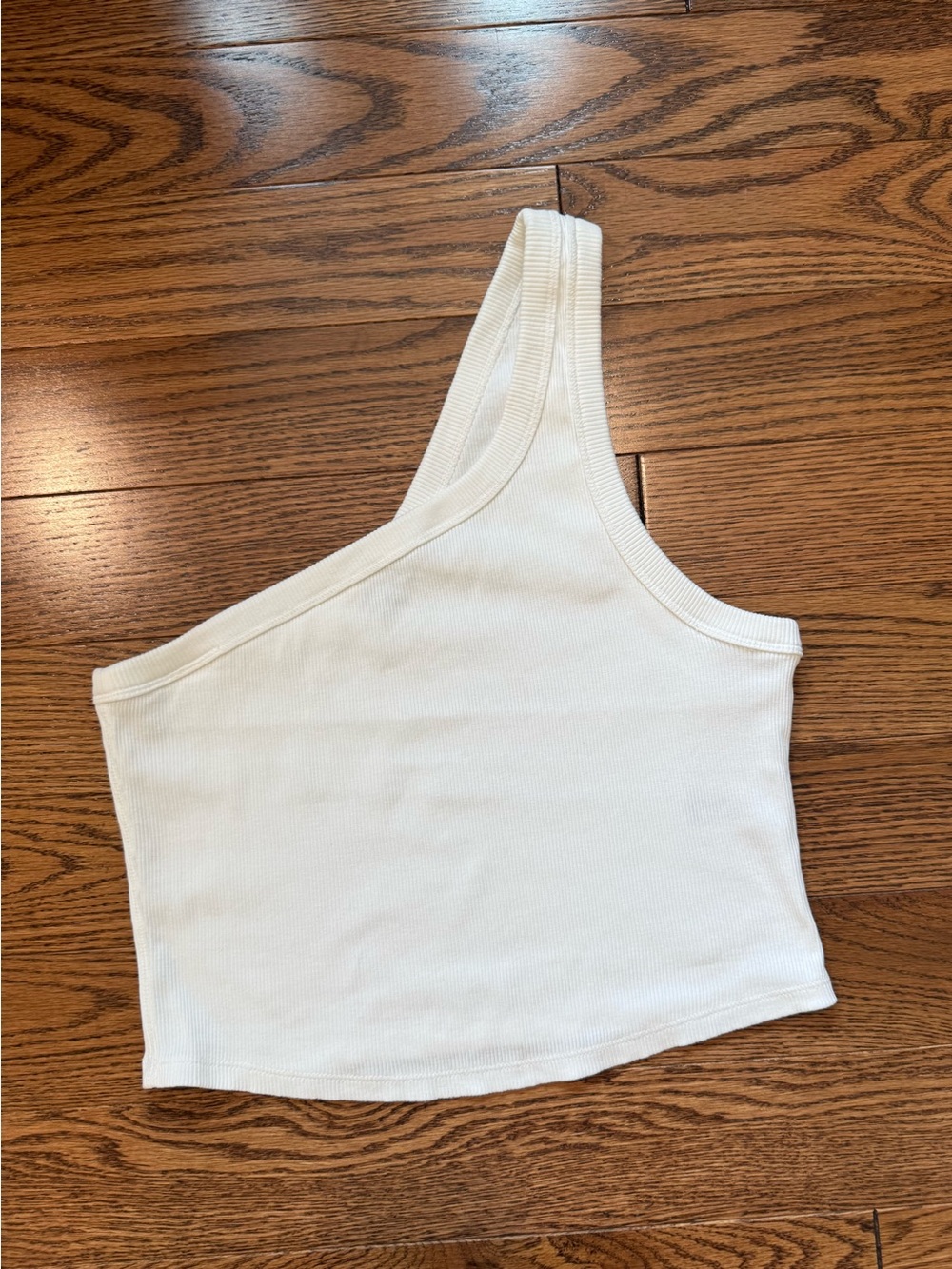 Everlane One-Shoulder Ribbed Tank Top - White, Medium